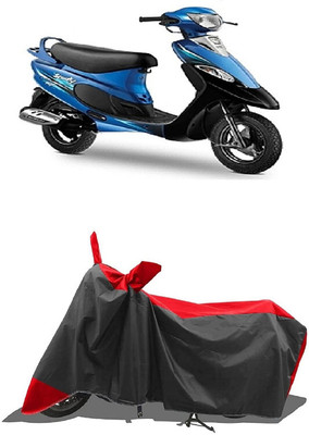 SUGASHRI Waterproof Two Wheeler Cover for TVS(Pep Plus, Red, Black)