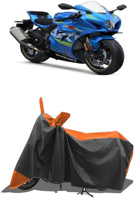 SUGASHRI Waterproof Two Wheeler Cover for Suzuki(GSX R1000, Orange, Black)