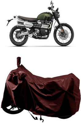 SUGASHRI Waterproof Two Wheeler Cover for Triumph(Scrambler, Maroon)