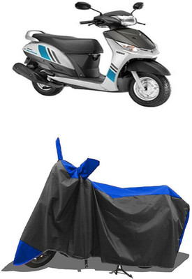 SUGASHRI Waterproof Two Wheeler Cover for Yamaha(Alpha BS6 BS6, Blue, Black)