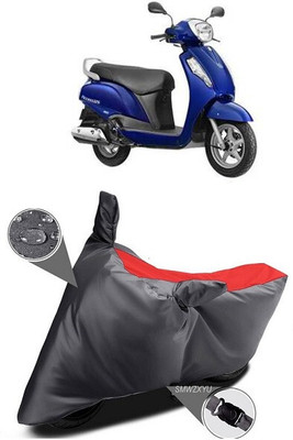 SK AUTO Waterproof Two Wheeler Cover for Suzuki(Access, Black, Red)