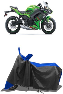 SUGASHRI Waterproof Two Wheeler Cover for Kawasaki(Ninja 650 BS6, Blue, Black)