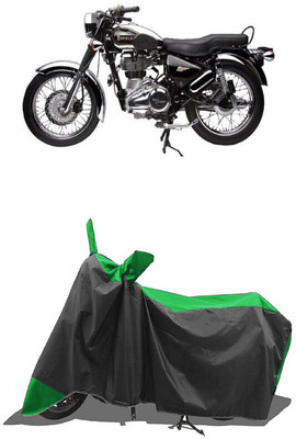 SUGASHRI Waterproof Two Wheeler Cover for Royal Enfield(Electra 5S, Green, Black)