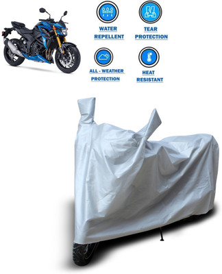 GOSHIV-car and bike accessories Two Wheeler Cover for Suzuki(GSX, Silver)