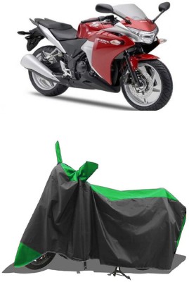 SUGASHRI Waterproof Two Wheeler Cover for Honda(CBR 250R, Green, Black)