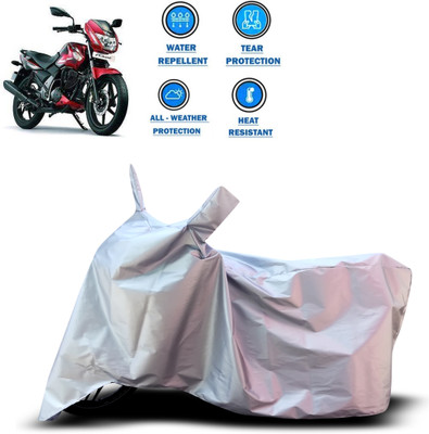 PAGORA Two Wheeler Cover for TVS(Flame 125, Silver)