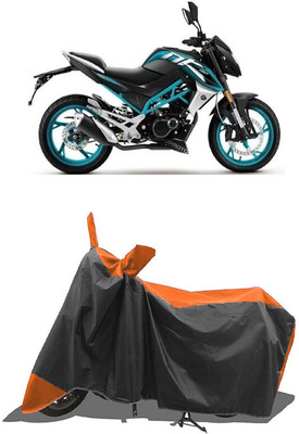 SUGASHRI Waterproof Two Wheeler Cover for CFMoto(150NK, Orange, Black)