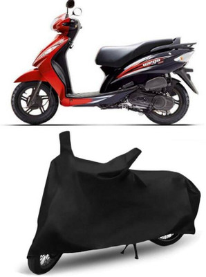 Mdstar Waterproof Two Wheeler Cover for TVS(Wego, Black)
