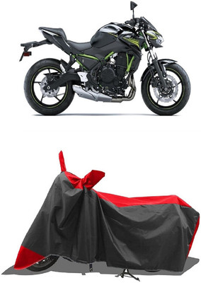 SUGASHRI Waterproof Two Wheeler Cover for Kawasaki(Z650 BS6, Red, Black)