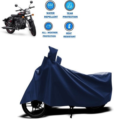 GOSHIV-car and bike accessories Two Wheeler Cover for Royal Enfield(Classic 350, Blue)