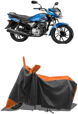 SUGASHRI Waterproof Two Wheeler Cover for Yamaha(Saluto RX BS6, Orange, Black)