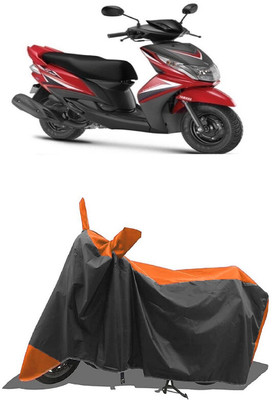 SUGASHRI Waterproof Two Wheeler Cover for Yamaha(Ray Z, Orange, Black)