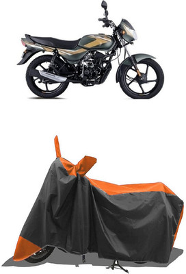 SUGASHRI Waterproof Two Wheeler Cover for Bajaj(CT100, Orange, Black)
