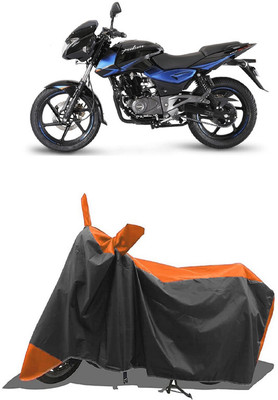 SUGASHRI Waterproof Two Wheeler Cover for Bajaj(Pulsar 150 DTS-i, Orange, Black)