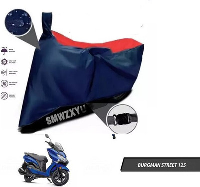 SK AUTO Waterproof Two Wheeler Cover for Suzuki(Burgman Street 125, Red, Blue)