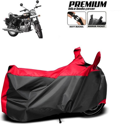 smwzxyu Waterproof Two Wheeler Cover for Royal Enfield(Black, Red)