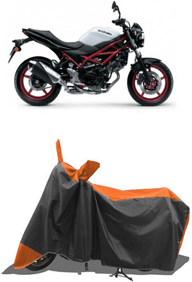 SUGASHRI Waterproof Two Wheeler Cover for Suzuki(SV650 BS6, Orange, Black)