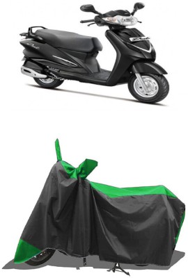 SUGASHRI Waterproof Two Wheeler Cover for Hero(Duet LX 110CC BS6, Green, Black)