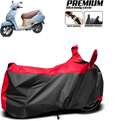 SK AUTO Waterproof Two Wheeler Cover for TVS(Red, Black)