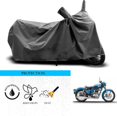 ANTHUB Waterproof Two Wheeler Cover for Royal Enfield(Classic Squadron, Grey)