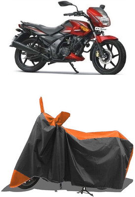 SUGASHRI Waterproof Two Wheeler Cover for TVS(Flame SR125, Orange, Black)