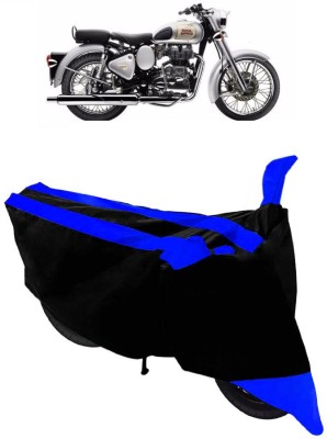 ABORDABLE Two Wheeler Cover for Royal Enfield(Classic 350, Blue, Black)