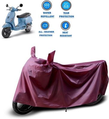 PAGORA Waterproof Two Wheeler Cover for Piaggio(Vespa LX 125, Maroon)