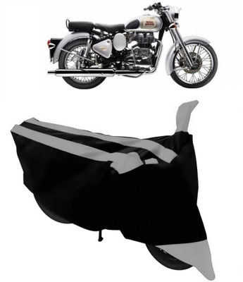 AutoGalaxy Waterproof Two Wheeler Cover for Royal Enfield(Classic 350, Grey, Black)