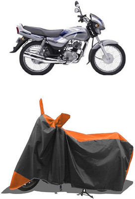 SUGASHRI Waterproof Two Wheeler Cover for TVS(Victor Edge, Orange, Black)