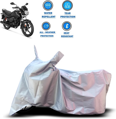 CODOKI Two Wheeler Cover for Hero(Passion Plus, Silver)