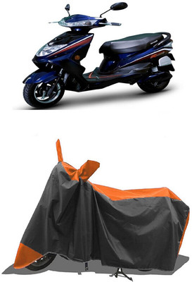 SUGASHRI Waterproof Two Wheeler Cover for Okinawa(Ridge Plus, Orange, Black)