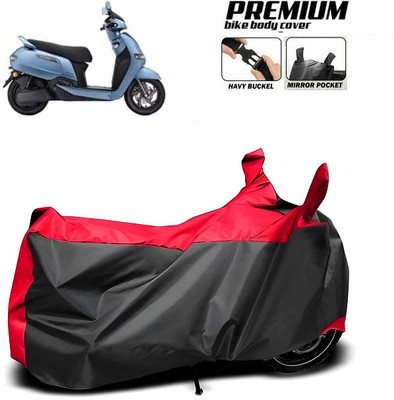 smwzxyu Waterproof Two Wheeler Cover for TVS(Red, Black)