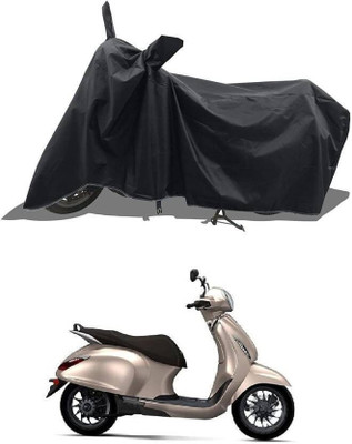SK AUTO Waterproof Two Wheeler Cover for Bajaj(Chetak, Black)