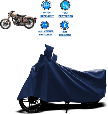 CODOKI Two Wheeler Cover for Royal Enfield(Classic Desert Storm, Blue)