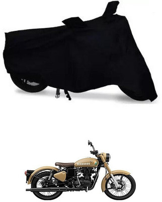 SK AUTO Waterproof Two Wheeler Cover for Royal Enfield(Classic 350 Signals, Black)