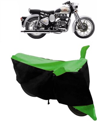 GANPRA Two Wheeler Cover for Royal Enfield(Classic 350, Black, Green)