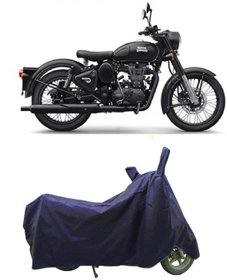 Coxtor Waterproof Two Wheeler Cover for Royal Enfield(Classic Stealth Black, Blue)