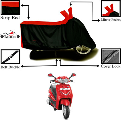 SK AUTO Two Wheeler Cover for Hero(Duet LX 110CC BS6, Red, Black)
