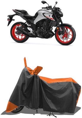 SUGASHRI Waterproof Two Wheeler Cover for Yamaha(MT 03 BS6, Orange, Black)