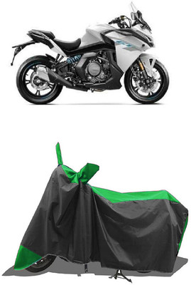 SUGASHRI Waterproof Two Wheeler Cover for CFMoto(650GT, Green, Black)