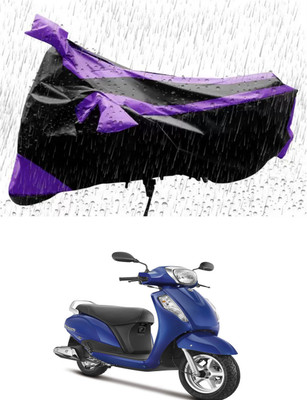 RONISH Waterproof Two Wheeler Cover for Suzuki(New Access 125, Purple, Black)