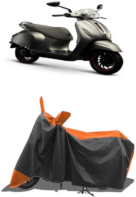 SUGASHRI Waterproof Two Wheeler Cover for Bajaj(Urbanite Chetak BS6, Orange, Black)