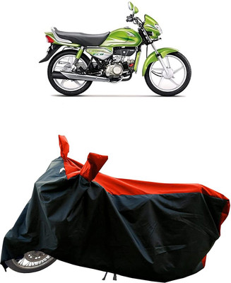 SK AUTO Two Wheeler Cover for Hero(HF Deluxe Eco, Red, Black)