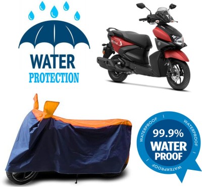 Mdstar Waterproof Two Wheeler Cover for Yamaha(RayZR 125 BS6, Orange, Blue)