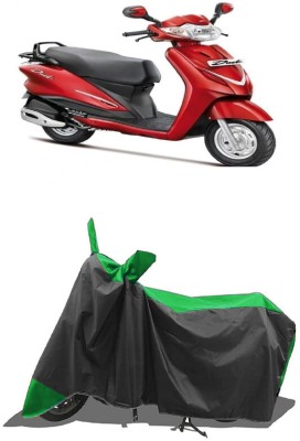 SUGASHRI Waterproof Two Wheeler Cover for Hero(Duet LX 110CC, Green, Black)