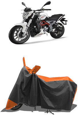 SUGASHRI Waterproof Two Wheeler Cover for DSK Benelli(TNT 25, Orange, Black)