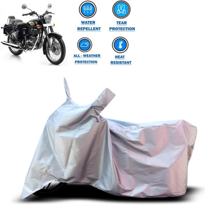 CODOKI Two Wheeler Cover for Royal Enfield(Bullet Electra Twinspark, Silver)