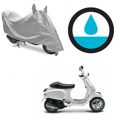 DeepShakshi AUTOMOTIVE Waterproof Two Wheeler Cover for Piaggio(Piaggio Vespa, Silver)