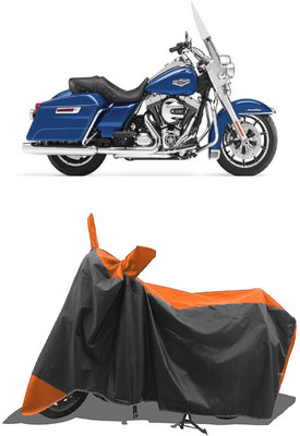 SUGASHRI Waterproof Two Wheeler Cover for Harley Davidson(Road King, Orange, Black)