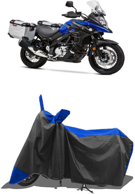 SUGASHRI Waterproof Two Wheeler Cover for Suzuki(V Strom 650, Blue, Black)